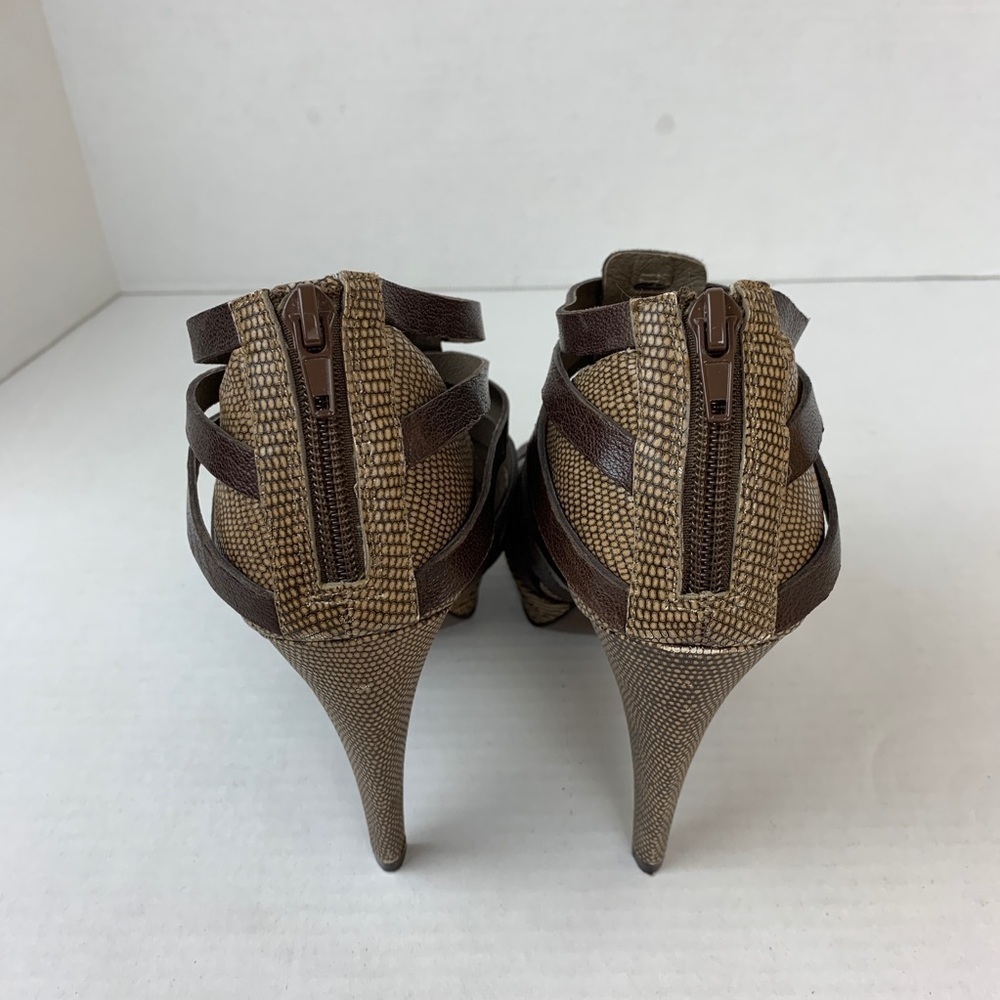 7 For All Mankind Caged Heeled Sandals Size 7.5 - Picture 4 of 8
